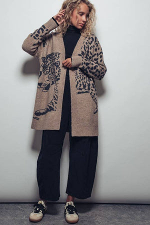 Leopard Long Knit Cardigan (S/M-L/XL)