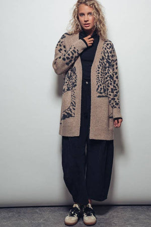 Leopard Long Knit Cardigan (S/M-L/XL)