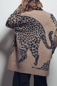 Leopard Long Knit Cardigan (S/M-L/XL)