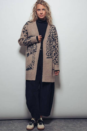 Leopard Long Knit Cardigan (S/M-L/XL)