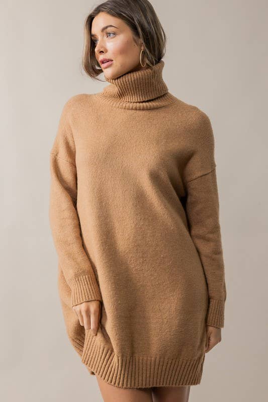 THICK TURTLENECK SWEATER DRESS (S-M-L)
