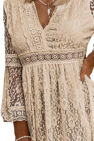 Lace V-Neck Boho Dress