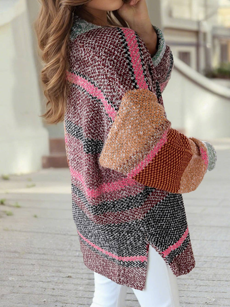 Color Striped Cardigan (S-XL)