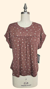 Floral knit top (S-3X)