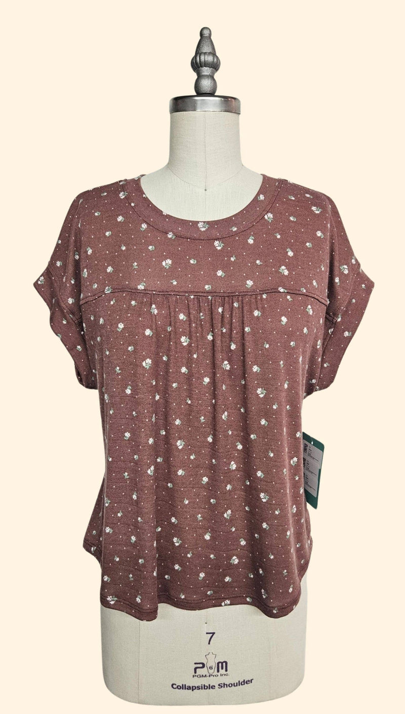 Floral knit top (S-3X)