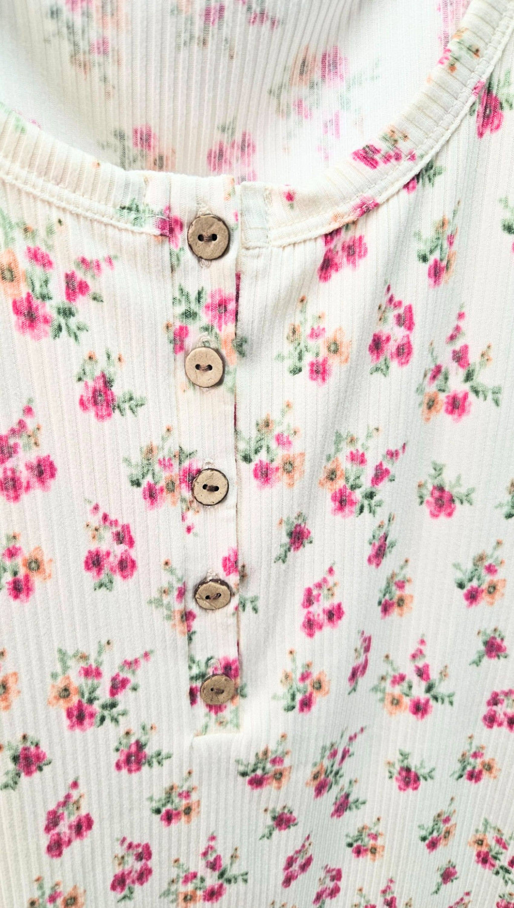 Floral printed 5 button henley (S-M-L)