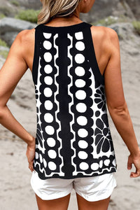 Geometric Print Round Neck Tank Top | S-XL