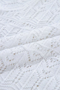 Openwork V-Neck Half Sleeve Cardigan