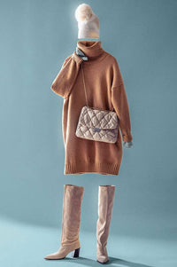 THICK TURTLENECK SWEATER DRESS (S-M-L)