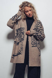 Leopard Long Knit Cardigan (S/M-L/XL)