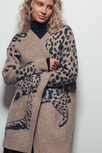 Leopard Long Knit Cardigan (S/M-L/XL)