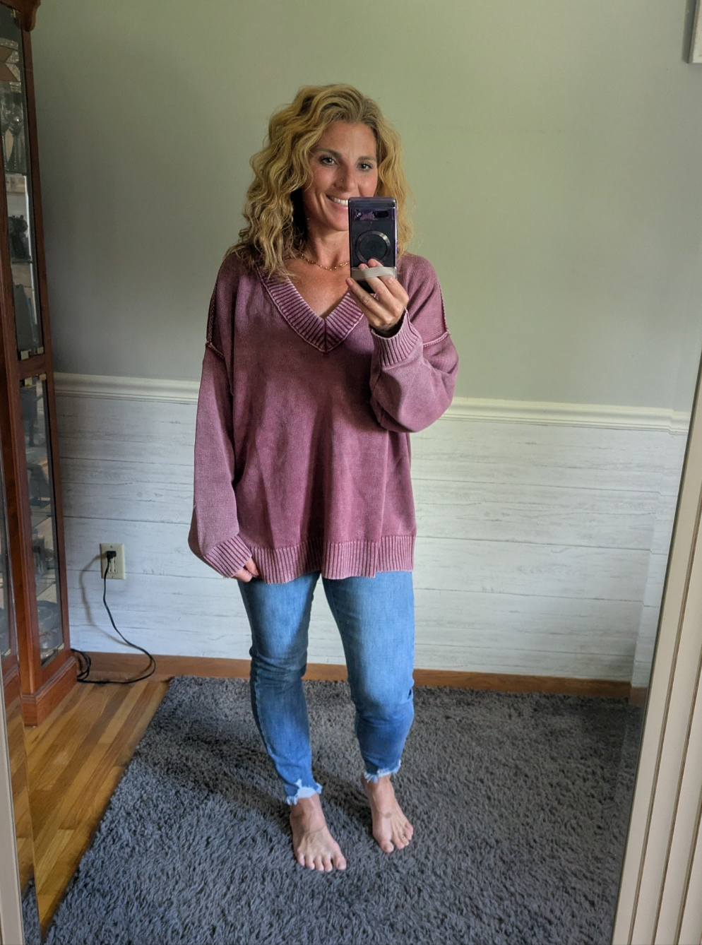 Burgundy Cotton Sweater (S-M-L)