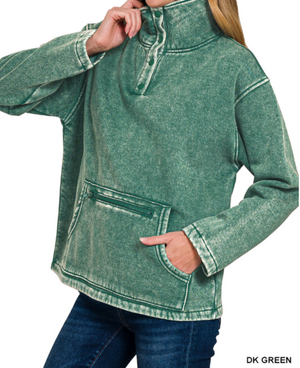 Fleece Zipper pocket pullover (S-M-L)