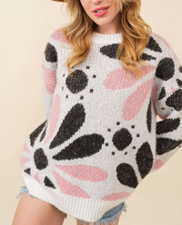 Floral Color Combo Sweater (S-M-L)