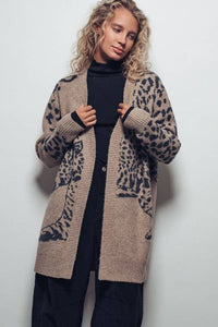 Leopard Long Knit Cardigan (S/M-L/XL)
