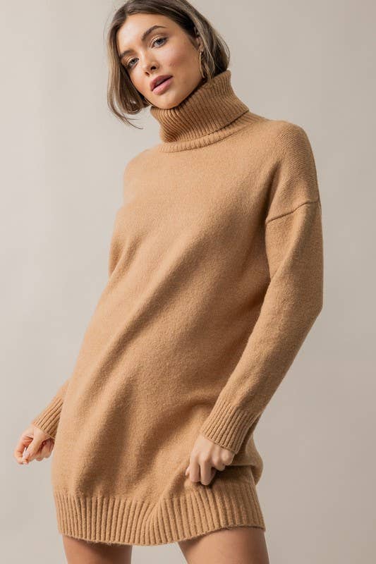 THICK TURTLENECK SWEATER DRESS (S-M-L)