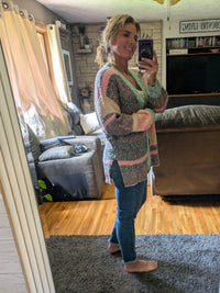 Color Striped Cardigan (S-XL)