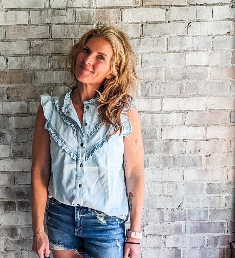 Mineral Wash Denim Shirt (S-M-L)