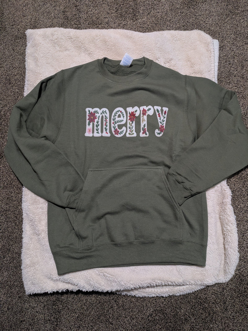 Merry Pocket Creneck Olive (S-XL)
