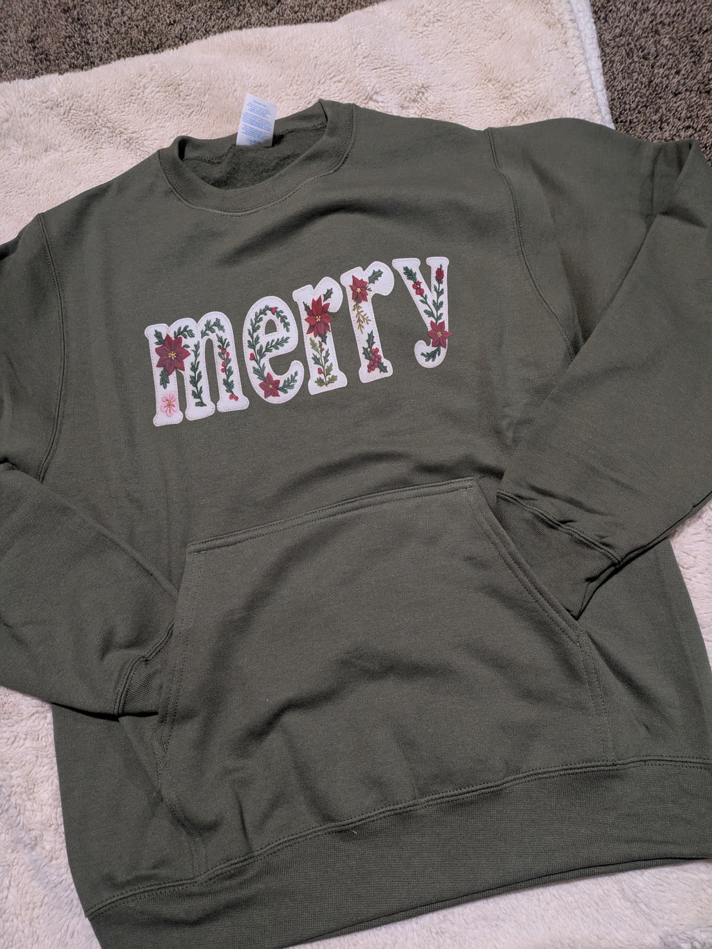 Merry Pocket Creneck Olive (S-XL)