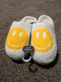 Happy Face Fuzzy Slippers