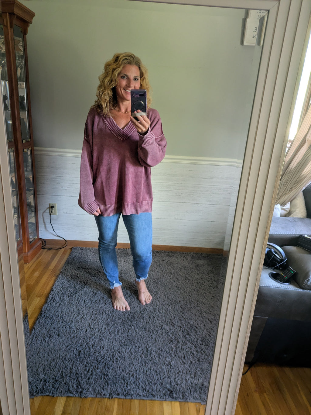 Burgundy Cotton Sweater (S-M-L)