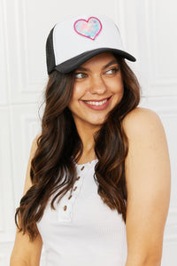 Fame Falling For You Trucker Hat in Black - IronFox Clothing