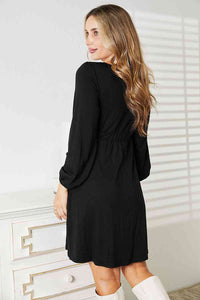 Empire Waist Long Sleeve Magic Dress (S-2X)