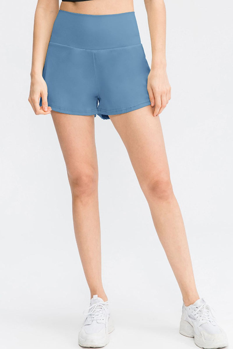 Wide Waistband Sports Shorts with Pockets - IronFox Clothing