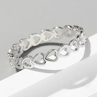 Sterling Silver Heart Link Ring