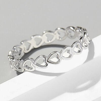 Sterling Silver Heart Link Ring