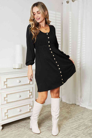 Empire Waist Long Sleeve Magic Dress (S-2X)