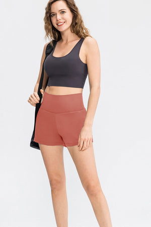 Wide Waistband Sports Shorts with Pockets - IronFox Clothing