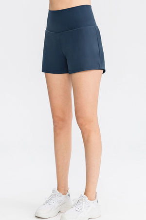 Wide Waistband Sports Shorts with Pockets - IronFox Clothing